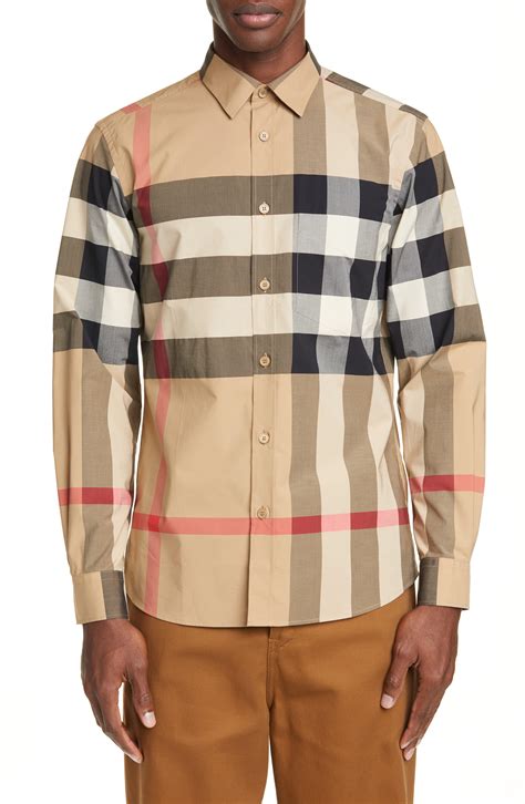 burberry plaid shirt free shipping|Burberry men's shirts outlet.